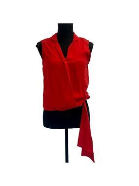 🛍3/$20 Zara Sleeveless Wrap Style Red Blouse Size XS